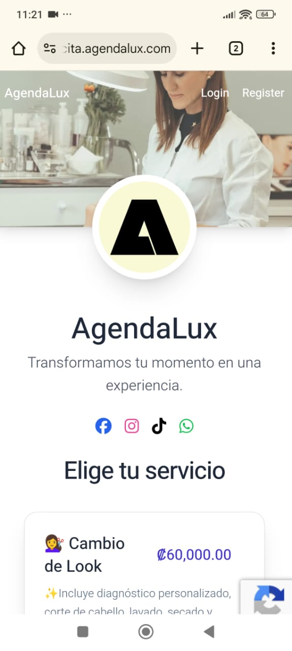 Seleccionar servicio