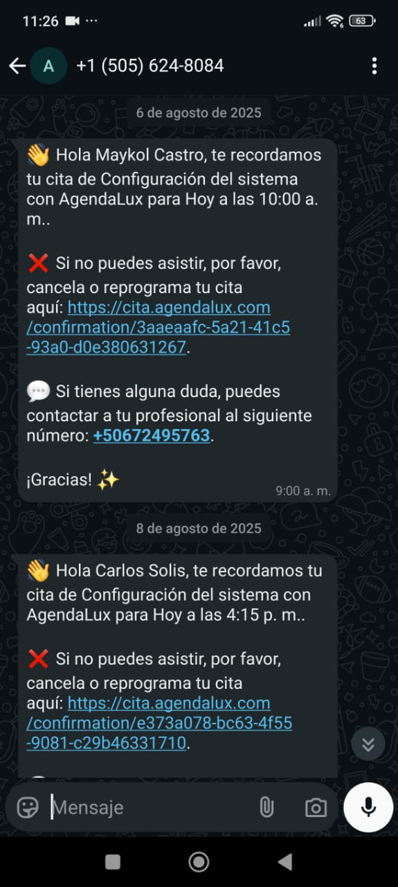 Notificación WhatsApp